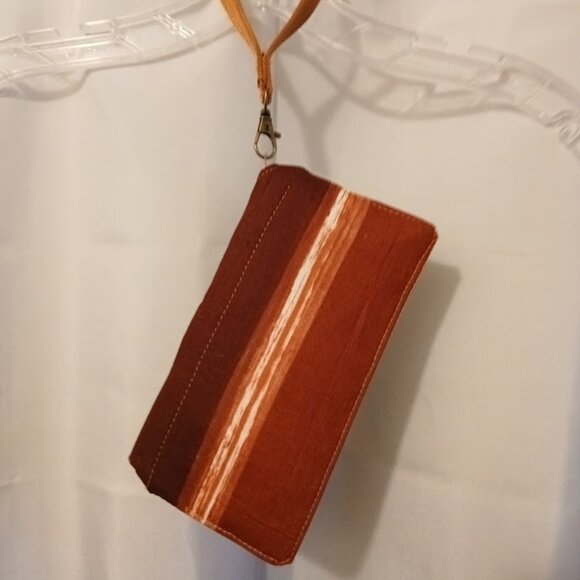 New Western Clutch Wristlet Wallet Brown Copper Coin Purse Zippy Envelope Pouch - Picture 3 of 6